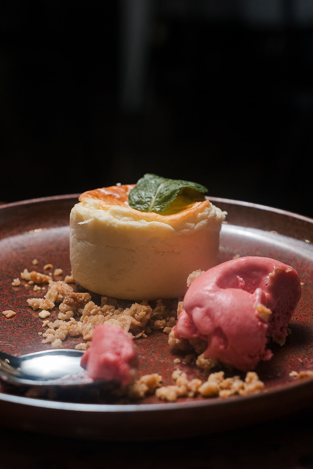 Pastel con helado